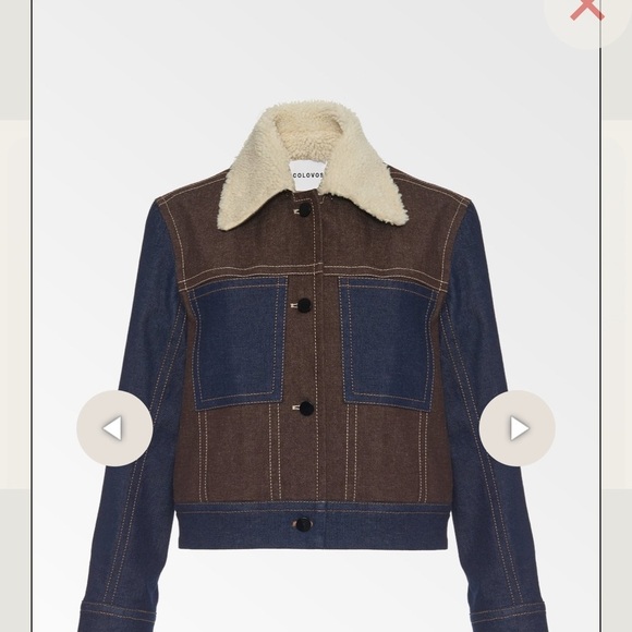 Colovos Multi Fleck Color block, Jacket Brown and Blue Women size Large - Picture 3 of 12